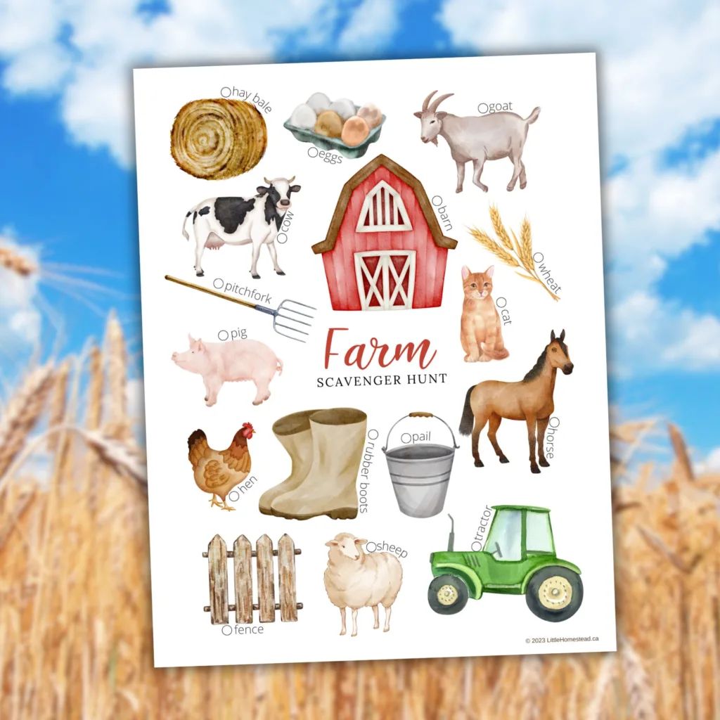 Farm Scavenger Hunt Sign up to Download